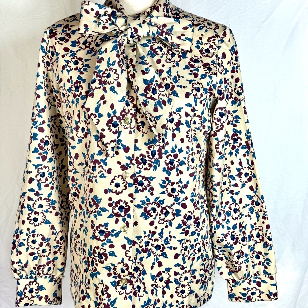 Vintage rrrruss Cream Multicolor Floral Blouse